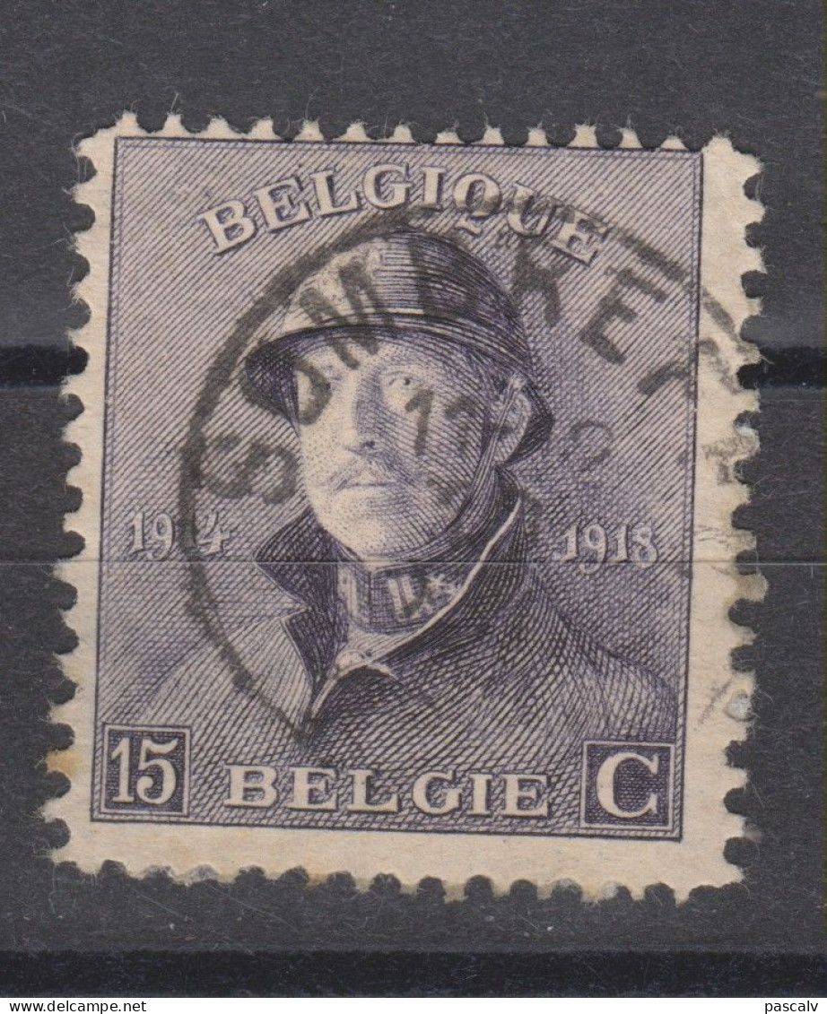 COB 169 Oblitération Centrale SOMBREFFE - 1919-1920 Roi Casqué