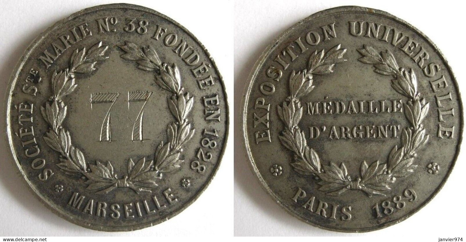 Médaille Exposition Universelle Paris 1889, , Société Ste Marie , Fondée En 1828 à Marseille - Other & Unclassified