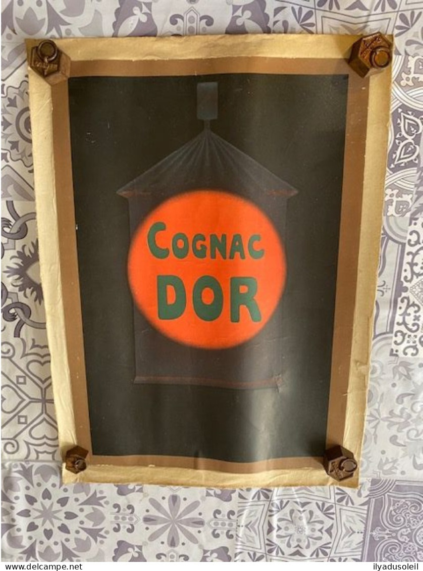 Affiche Cognac D Or Entoile Dewanbez Paris 45.5 X 32 Cm - Plakate