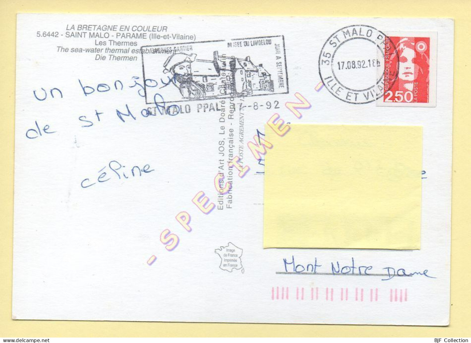 35. SAINT-MALO – PARAME – Les Thermes De Saint-Malo (animée) (voir Scan Recto/verso) - Saint Malo