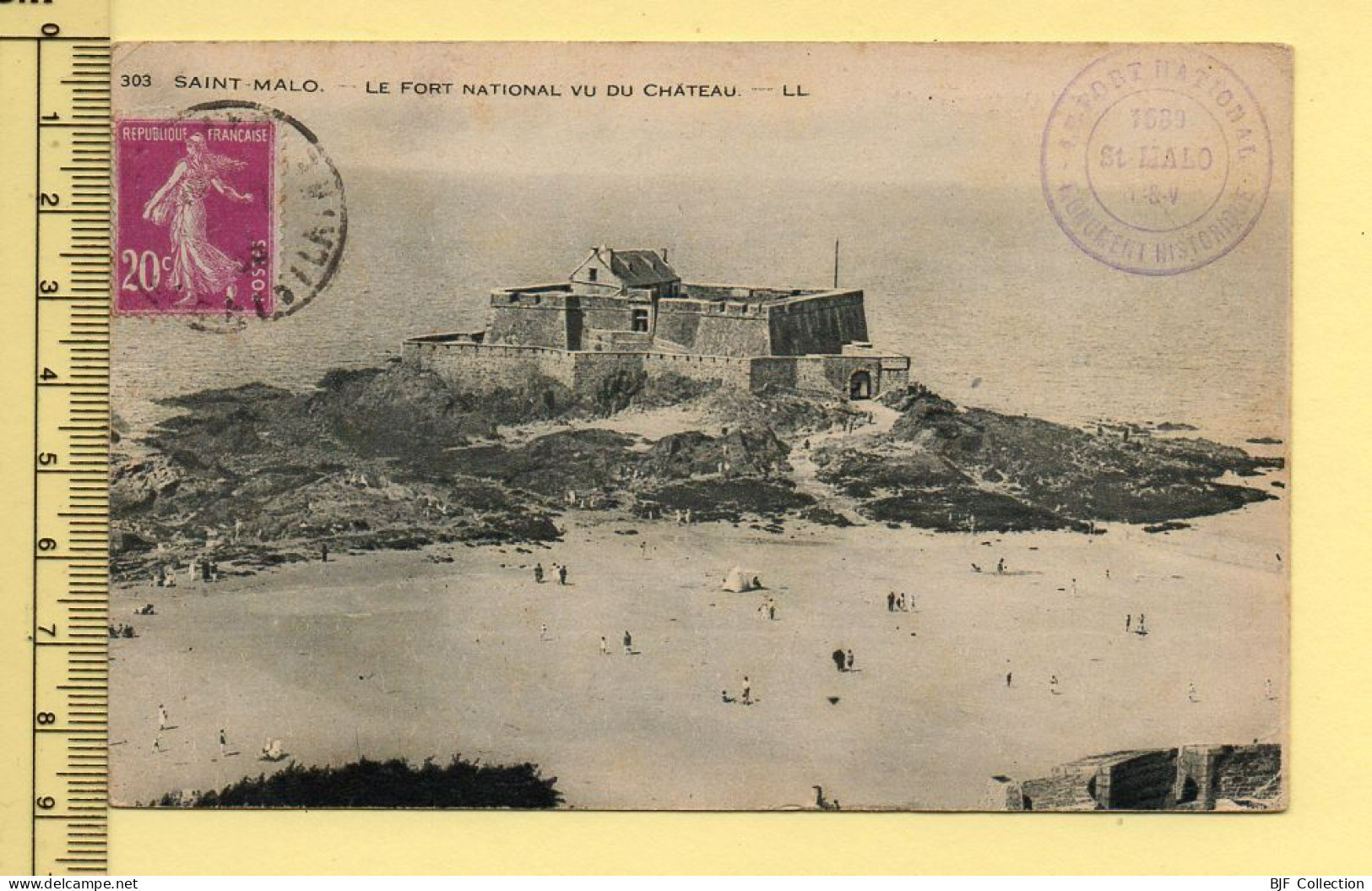 35. SAINT-MALO – Le Fort National Vu Du Château (animée) Cachet Fort National (voir Scan Recto/verso) - Saint Malo