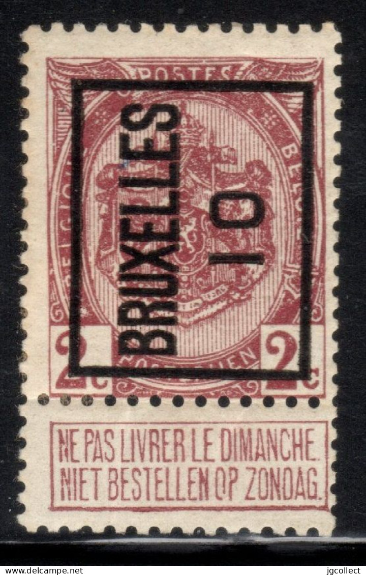 Typo 15A (BRUXELLES 10) - O/used - Typo Precancels 1906-12 (Coat Of Arms)