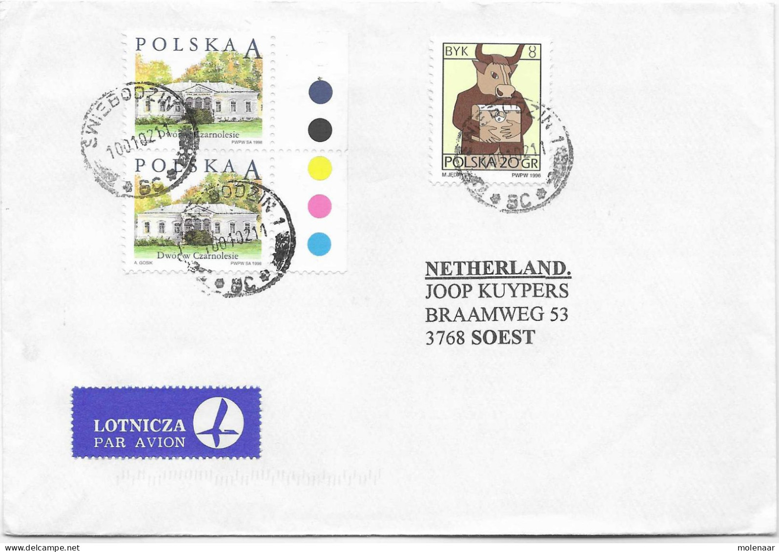 Postzegels > Europa > Polen > 1944-.... Republiek > 2001-10 > Brief Uit 2002 Met 3 Postzegels (17128) - Storia Postale