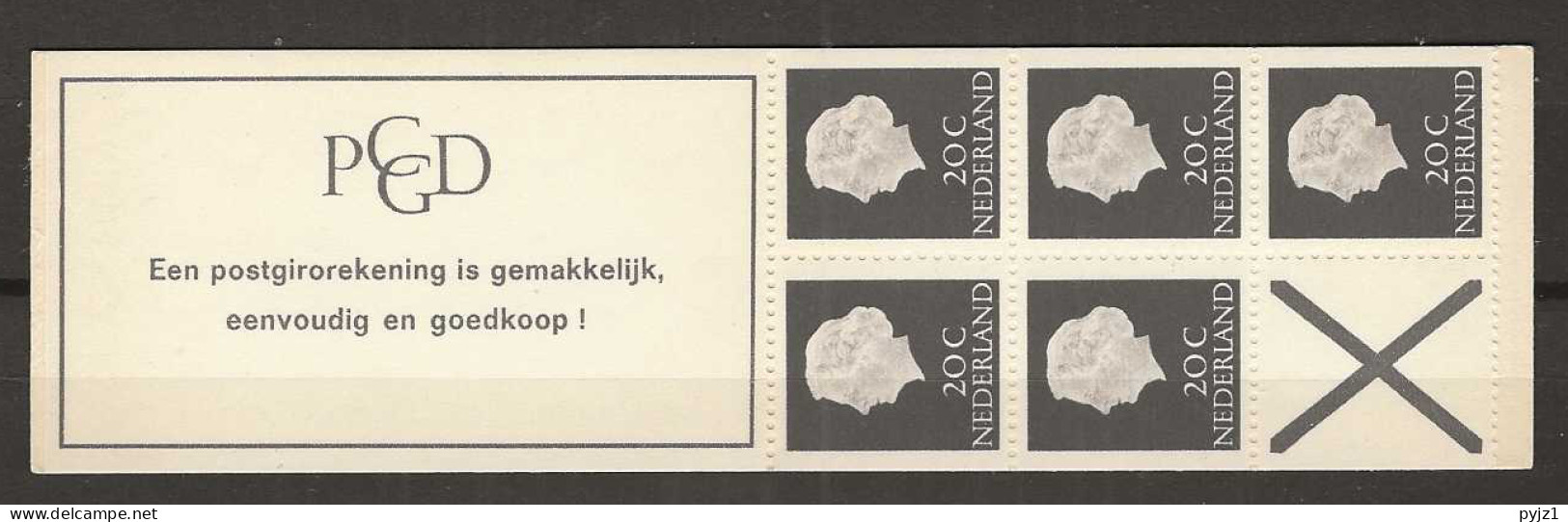 1966 MNH Nederland NVPH PB 6b - Carnets Et Roulettes