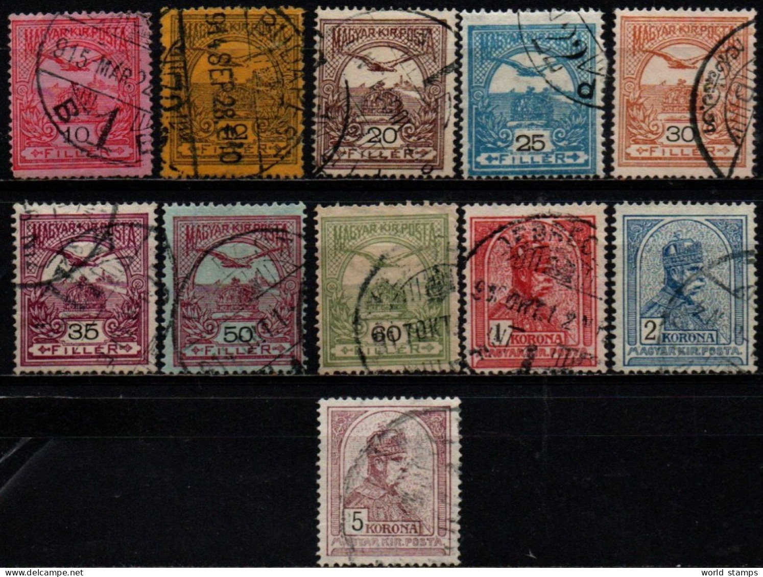 HONGRIE 1913 O FIL VERTICAL - Used Stamps