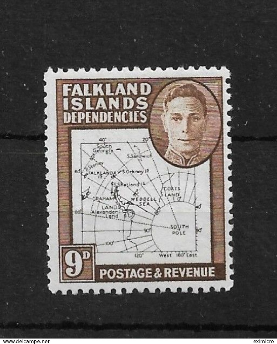 FALKLAND ISLANDS DEPENDENCIES 1948 9d SG G15a " 'Dot In 'T' " Variety VERY LIGHTLY MOUNTEDMINT Cat £55 - Falklandinseln