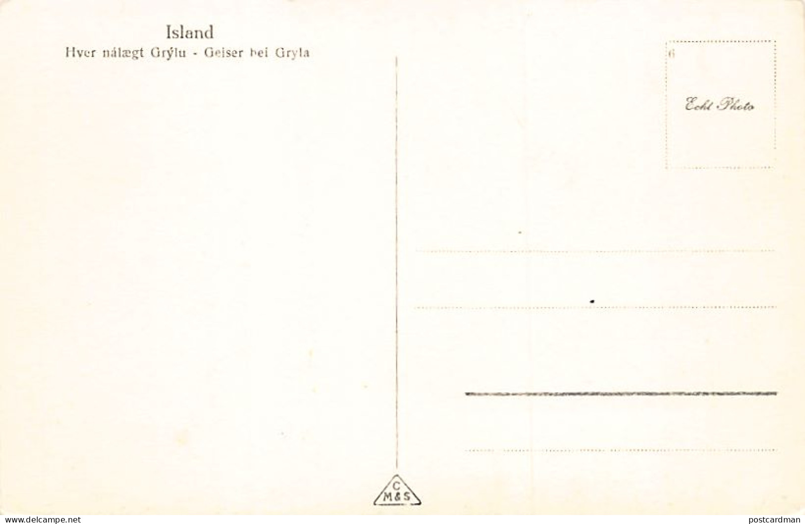 Iceland - Hver Nalaegt Grylu - Geyser In Gryla - Publ. C. M. & S. - Islande