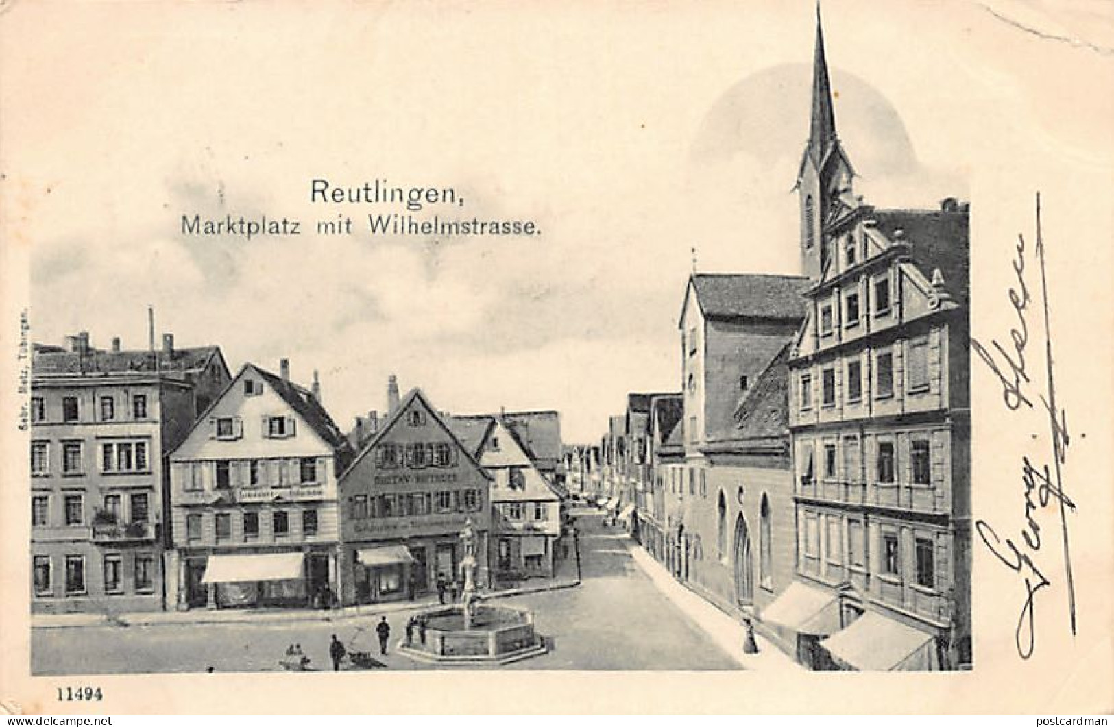 Deutschland - REUTLINGEN - Marktplatz Mit Wilhelmstrasse - Reutlingen