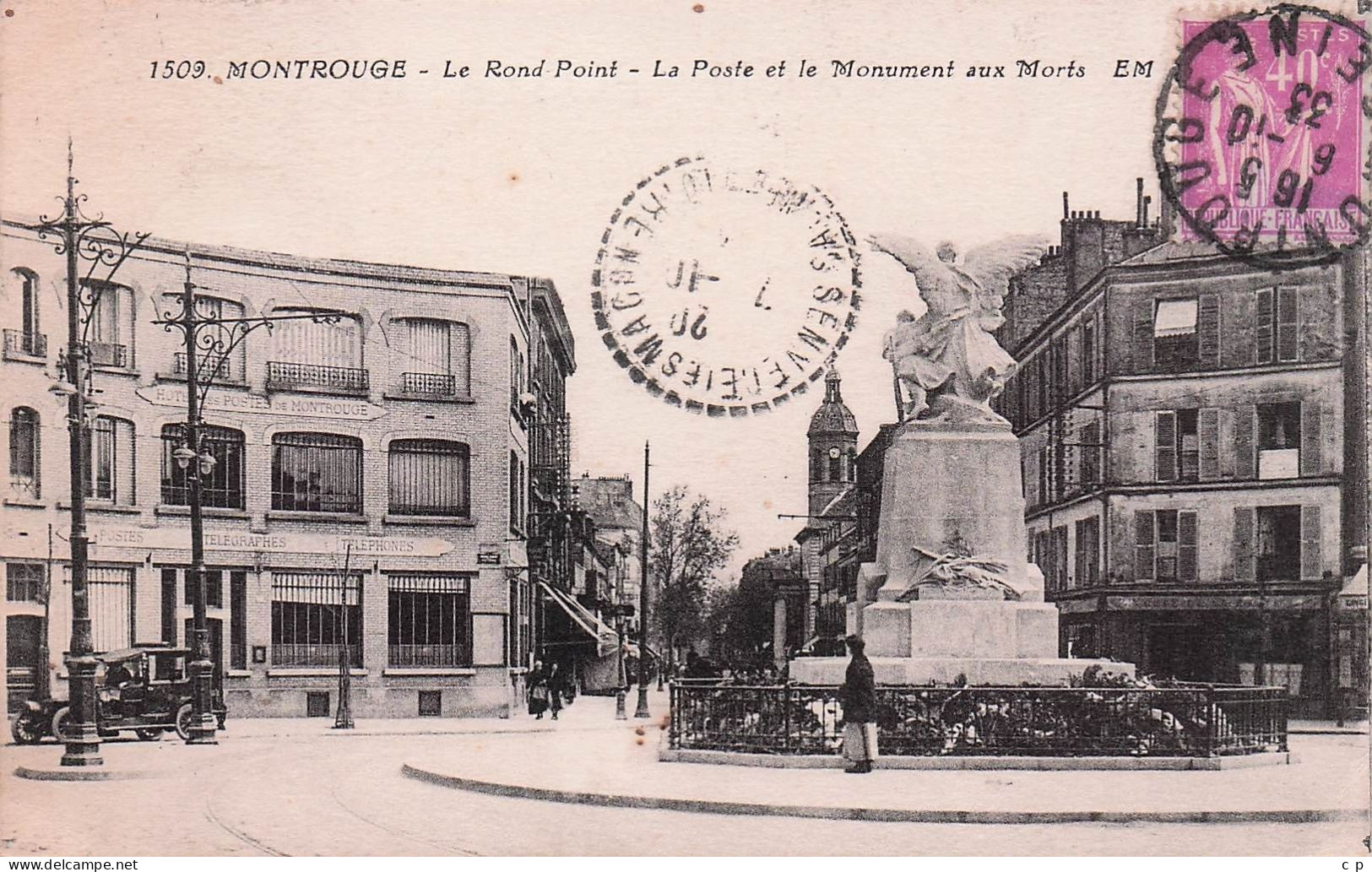 Montrouge -  Le Rond Point - Poste Et Monument Aux Morts  -   CPA °J - Montrouge