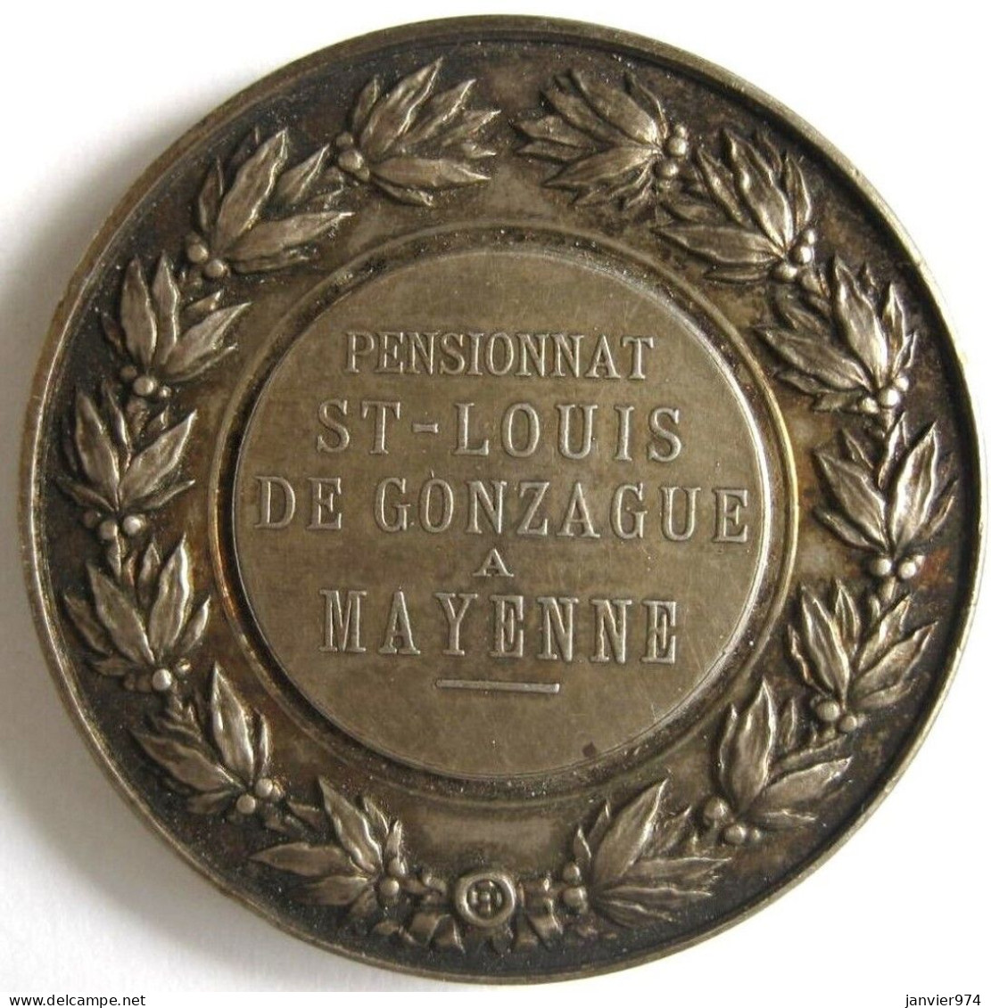 Médaille En Bronze Pensionnat St Louis De Gonzague à Mayenne, 53 Pays De Loire, Attribuée à Mlle Tatin - Other & Unclassified