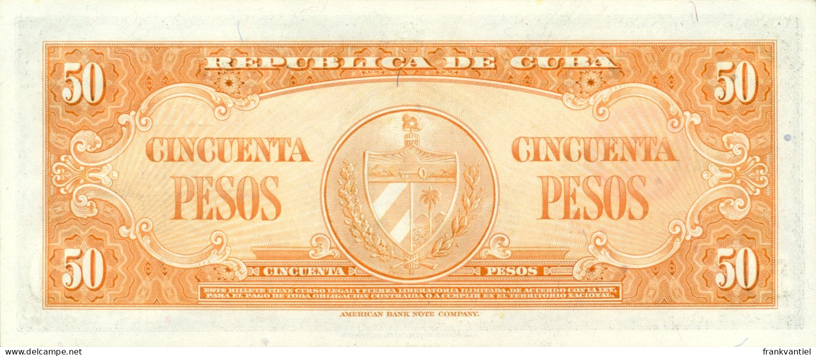 Cuba P-81a 50 Pesos 1950 UNC - Cuba