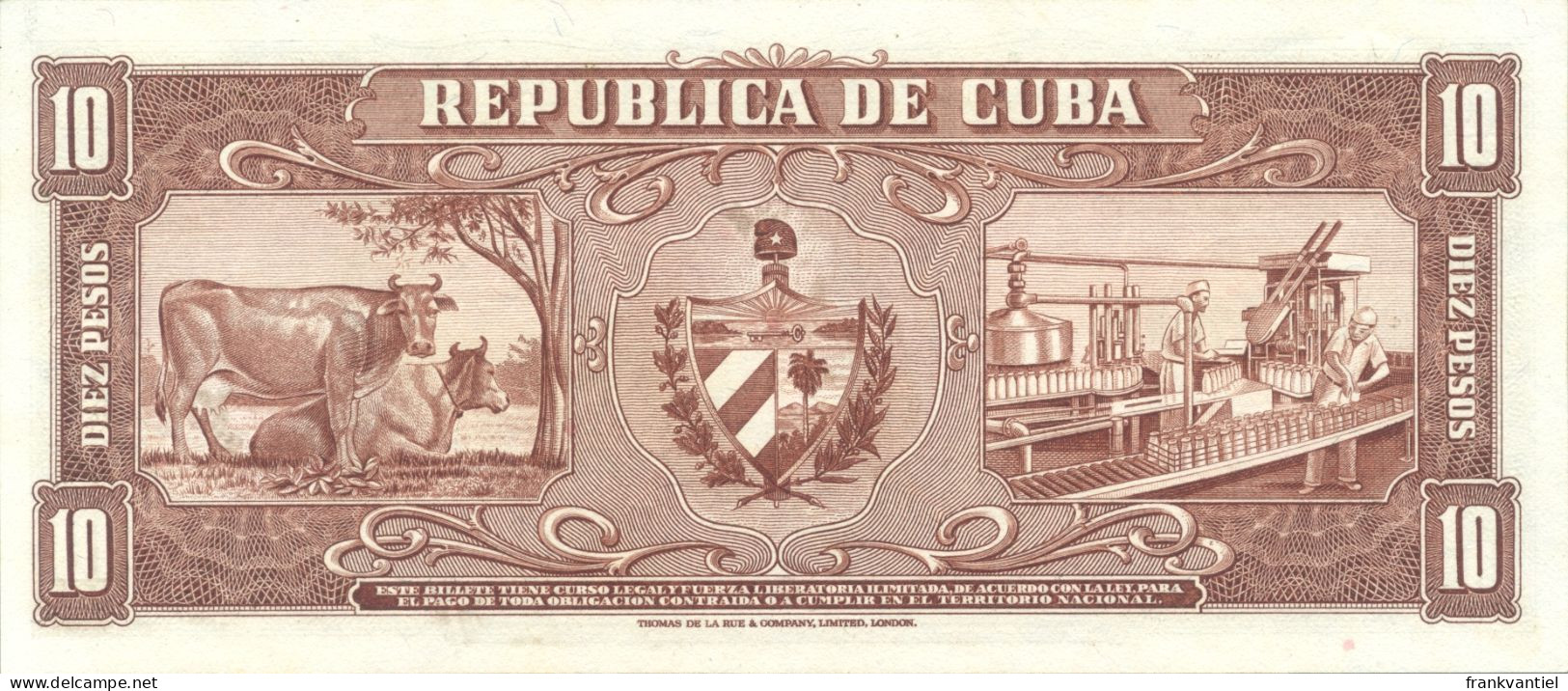 Cuba P-88b 10 Pesos 1958 UNC - Kuba