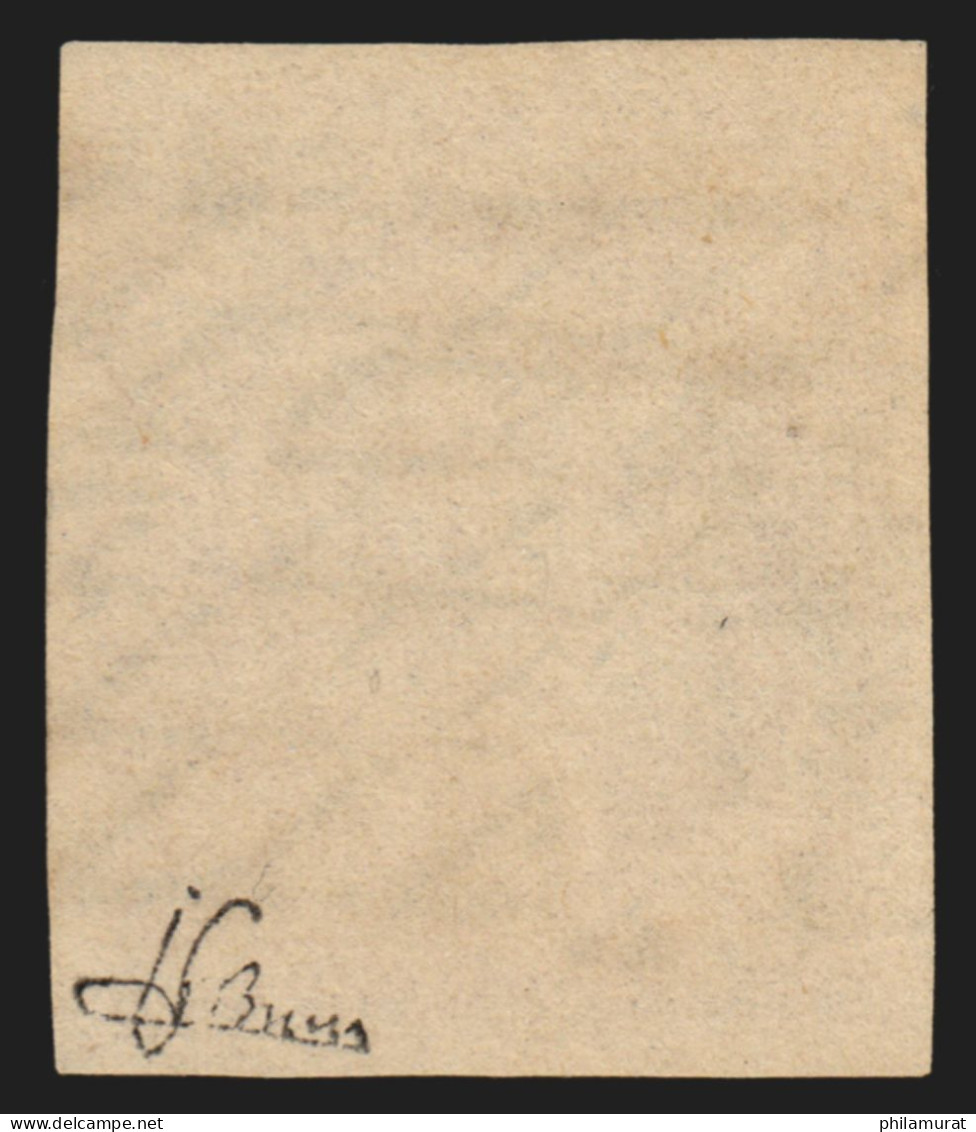 N°6, Cérès 1fr Carmin, Oblitéré Grille Sans Fin, Signé JF.BRUN - TB - 1849-1850 Cérès