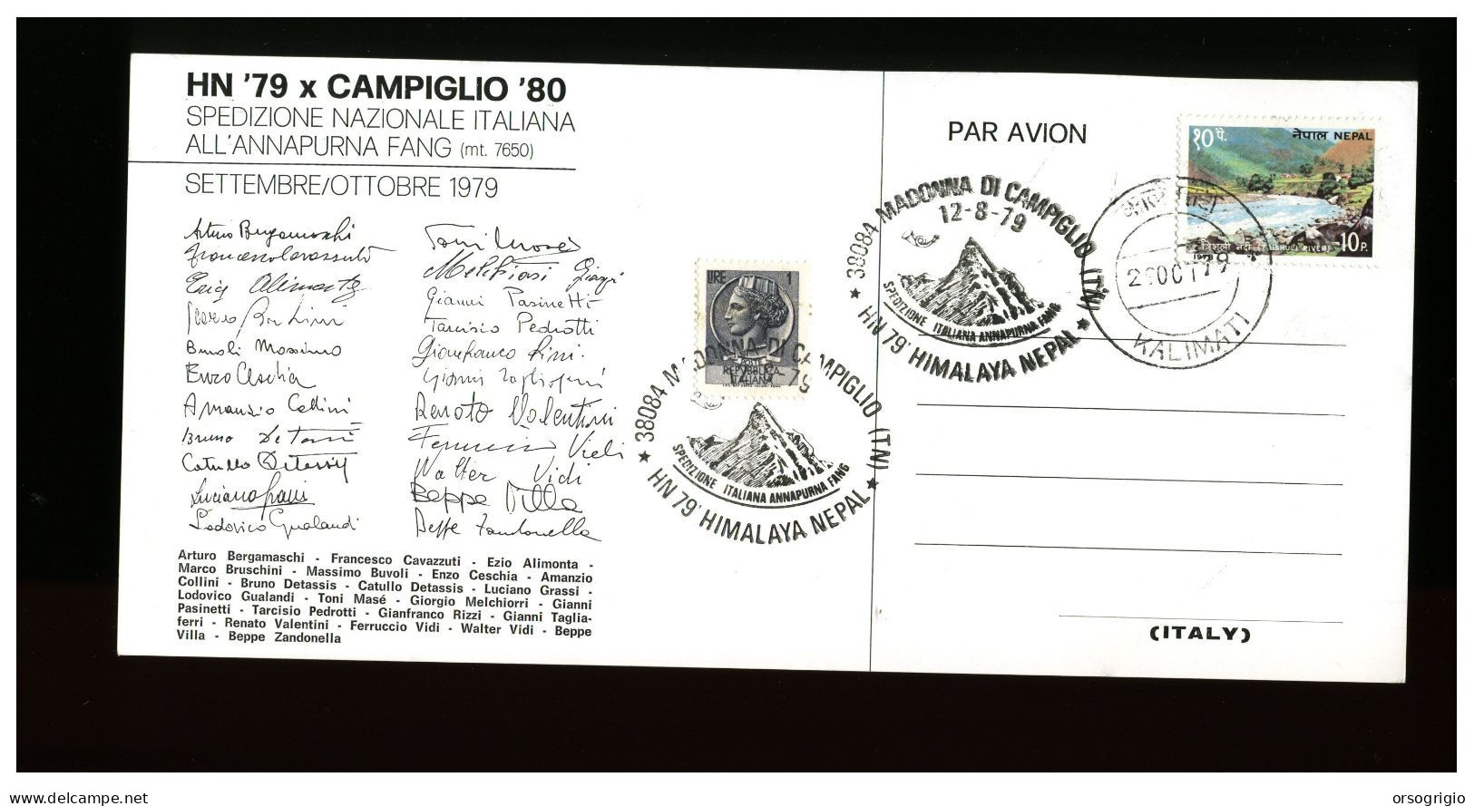 ITALIA - 1979 - MADONNA DI CAMPIGLIO - SPEDIZIONE NAZIONALE ALL'ANNAPURNA FANG - HIMALAYA NEPAL - Escalade