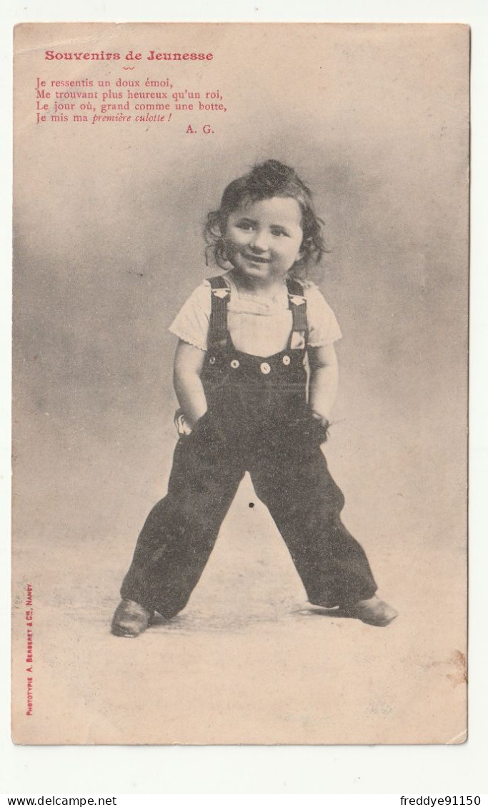 Cpa  Illustrateur Bergeret . Enfant . Souvenir De Jeunesse . 1906 - Bergeret