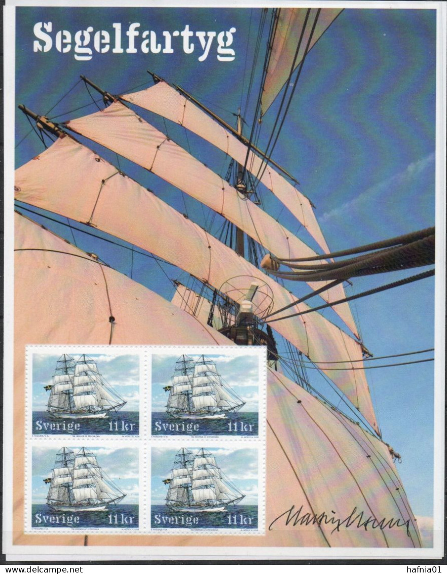 Martin Mörck. Sweden 2008. Sailing Ships. Michel 2496 Bl.29. MNH. Signed. - Blocks & Sheetlets