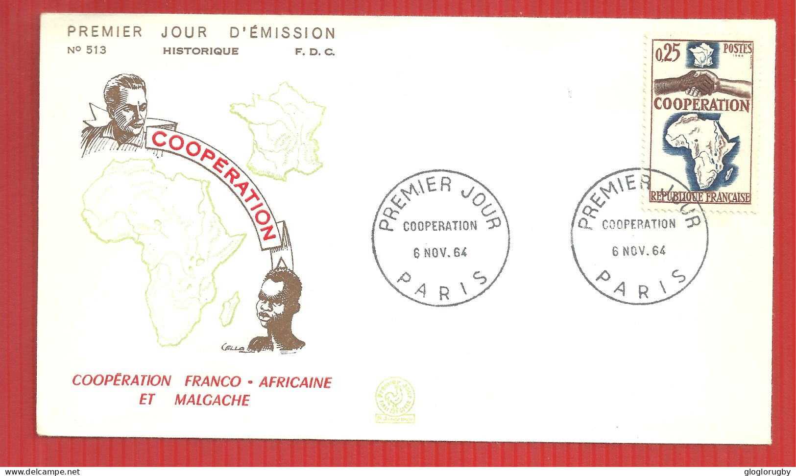 FDC  COOPERATION  6 11 1964 PARIS - 1960-1969