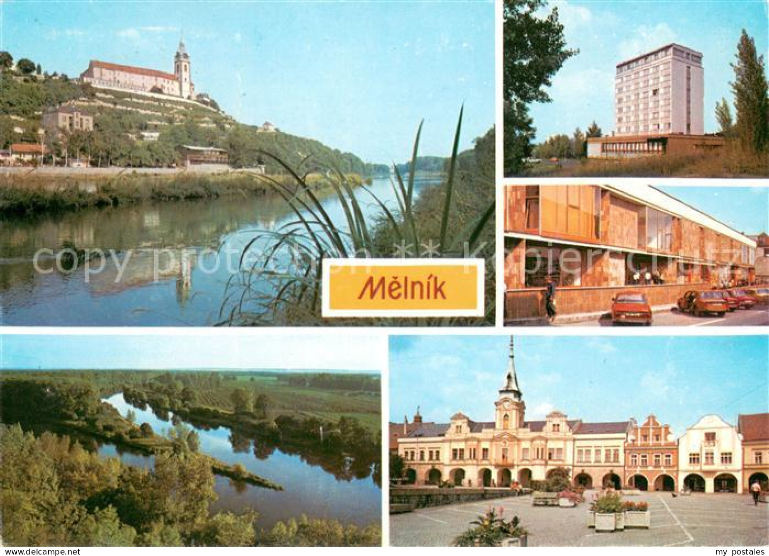 73636920 Melnik Tschechien Blick Zum Schloss Hotel Ludmila Einkaufszentrum Platz - Czech Republic