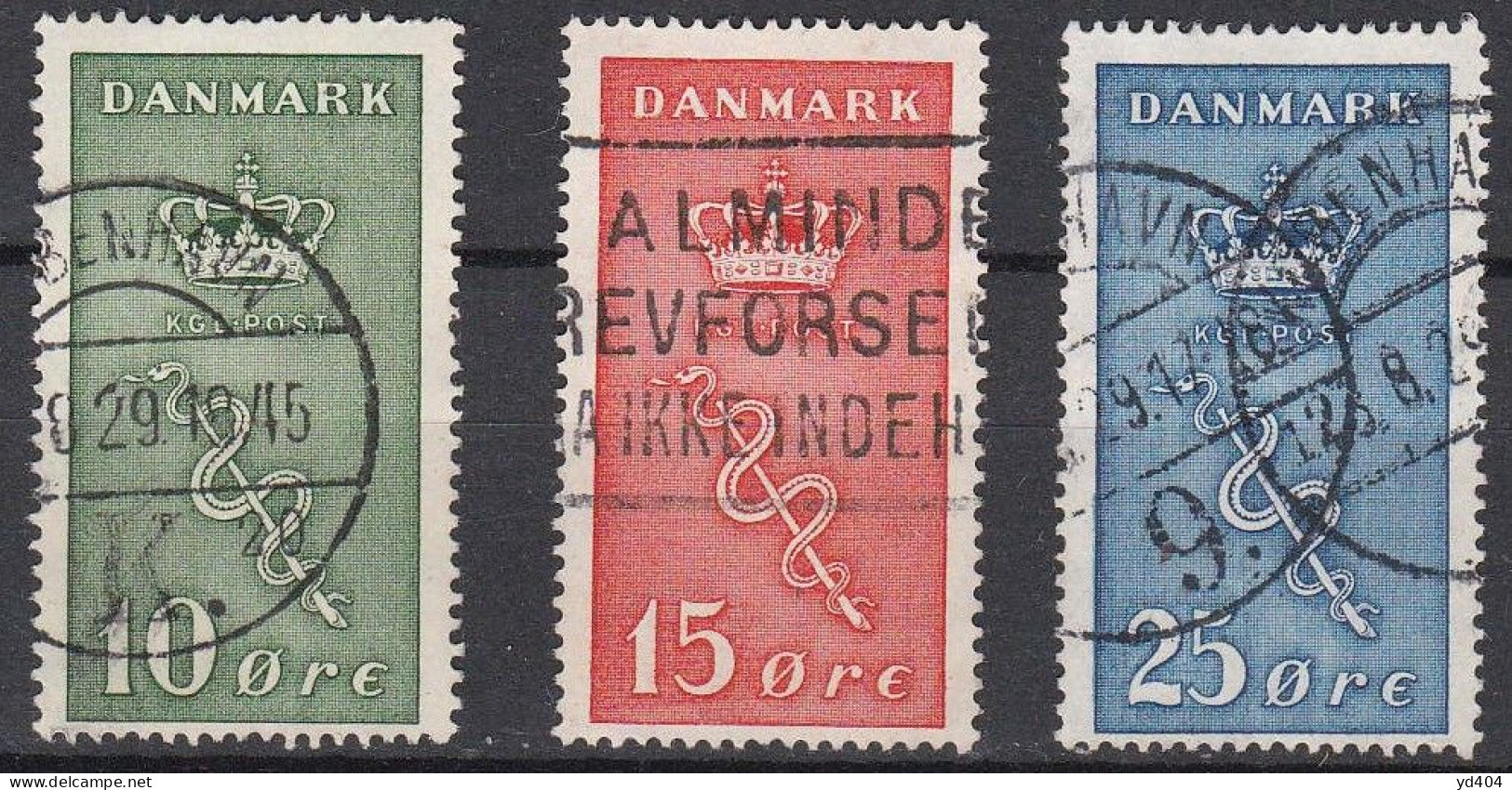 DK035B – DENMARK – 1929 – CANCER RESEARCH FUND – SG # 252/4 USED 98 € - Used Stamps