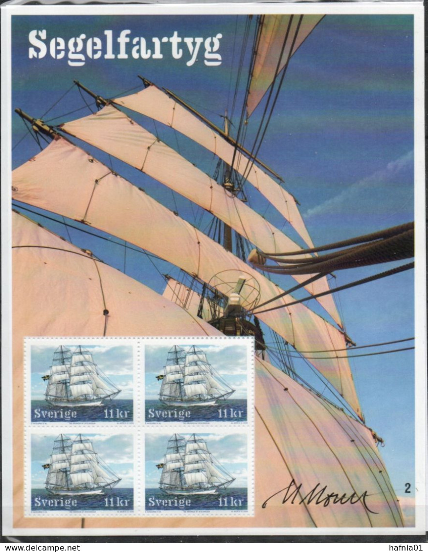 Martin Mörck. Sweden 2008. Sailing Ships. Michel 2496 Bl.29. Cylinder II. MNH. Signed. - Blocks & Sheetlets