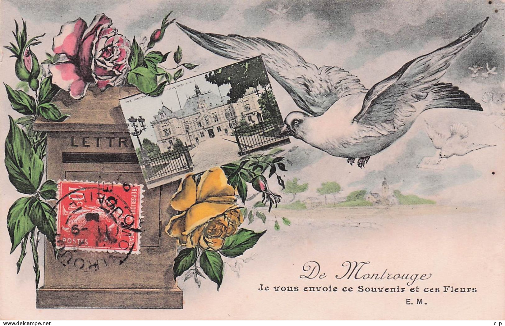 Montrouge -  Fleurs - Souvenir   -   CPA °J - Montrouge