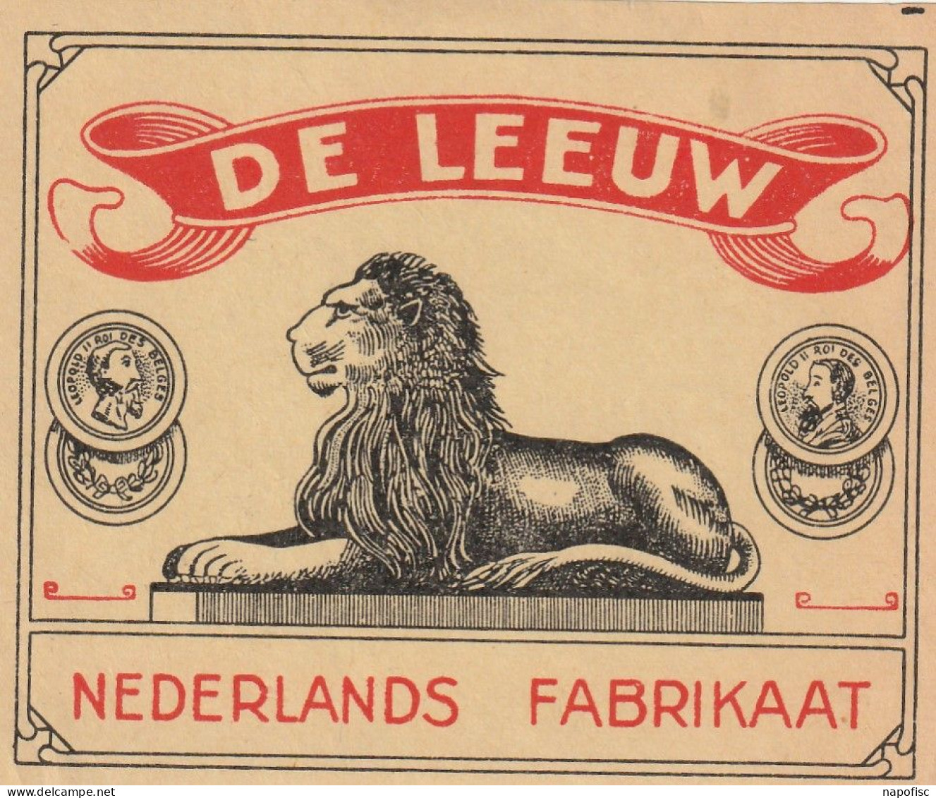 112-Luciferetiket Etiquettes Allumettes Match Label De Leeuw - Pays-Bas