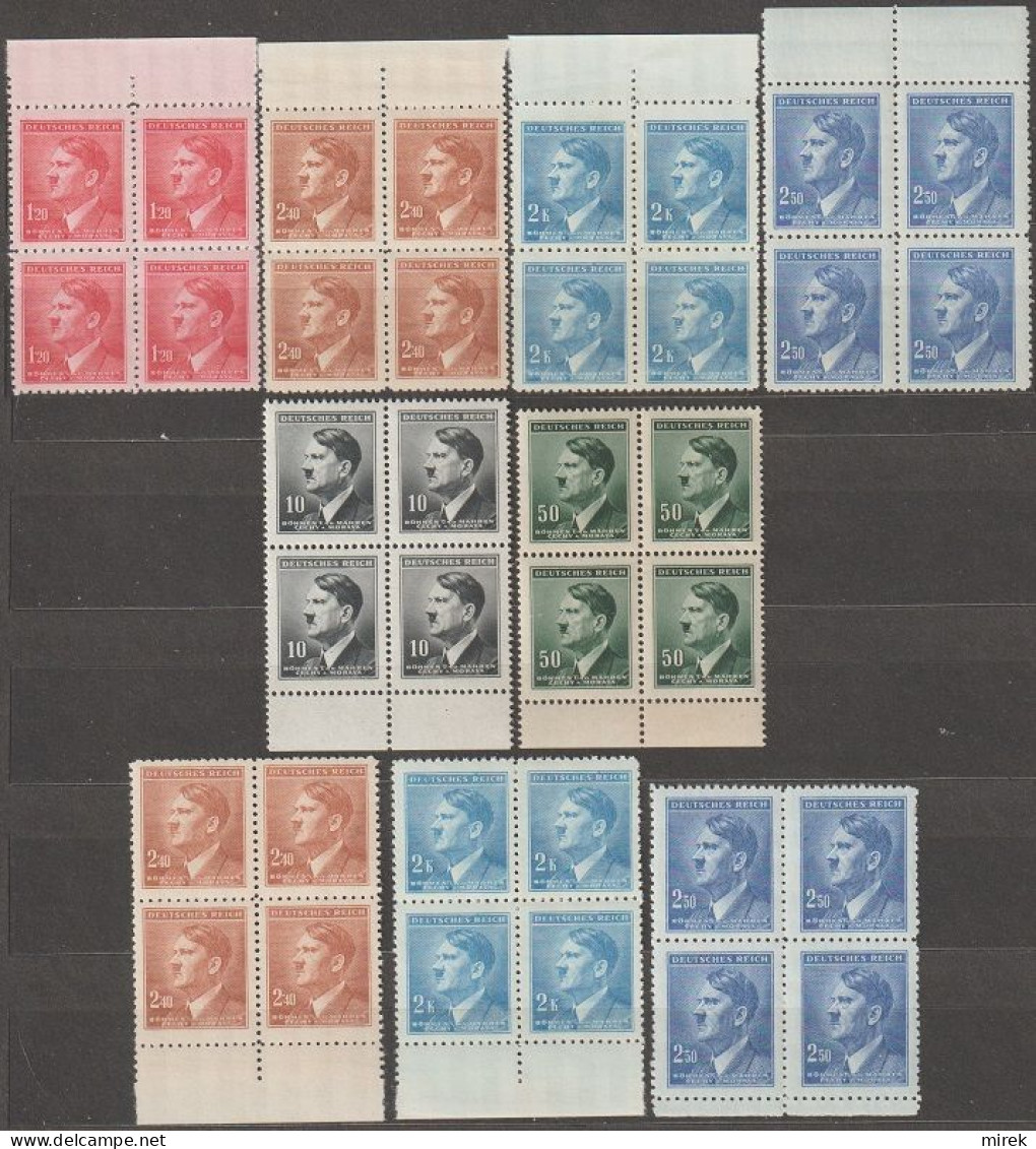 009/ Pof. 78,81,88-90, Border 4-blocks - Unused Stamps