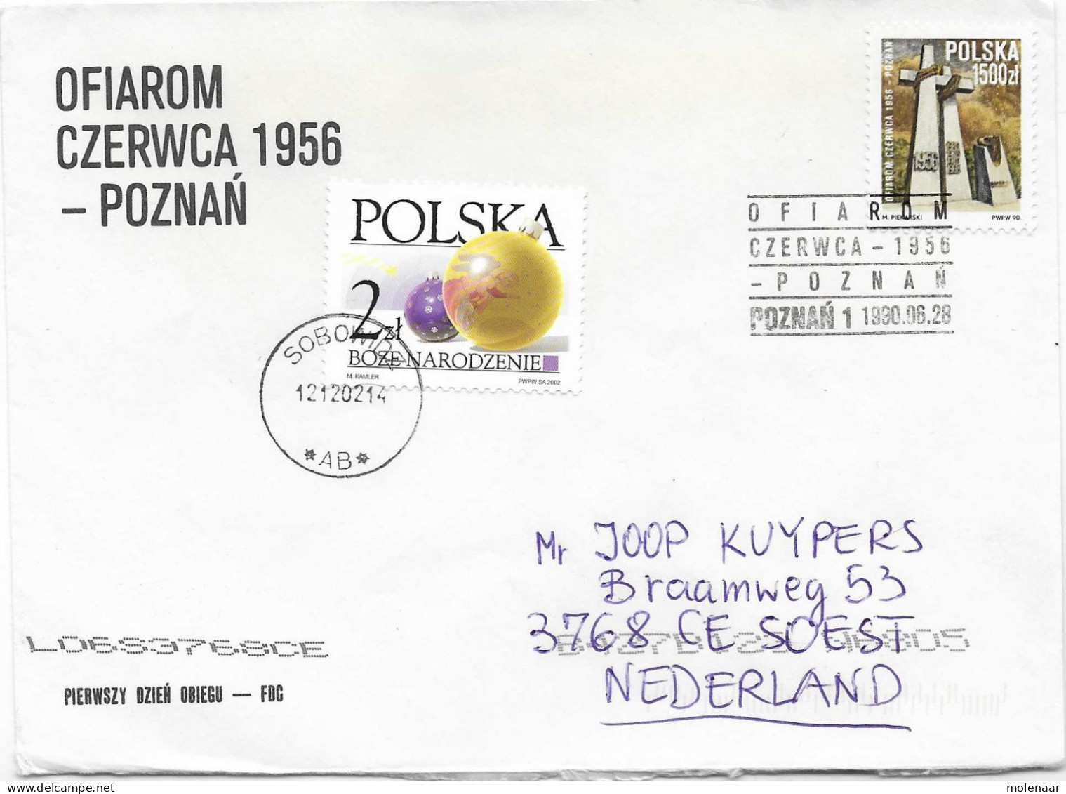 Postzegels > Europa > Polen > 1944-.... Republiek > 2001-10 > Brief Met 2 Postzegels (17135) - Brieven En Documenten