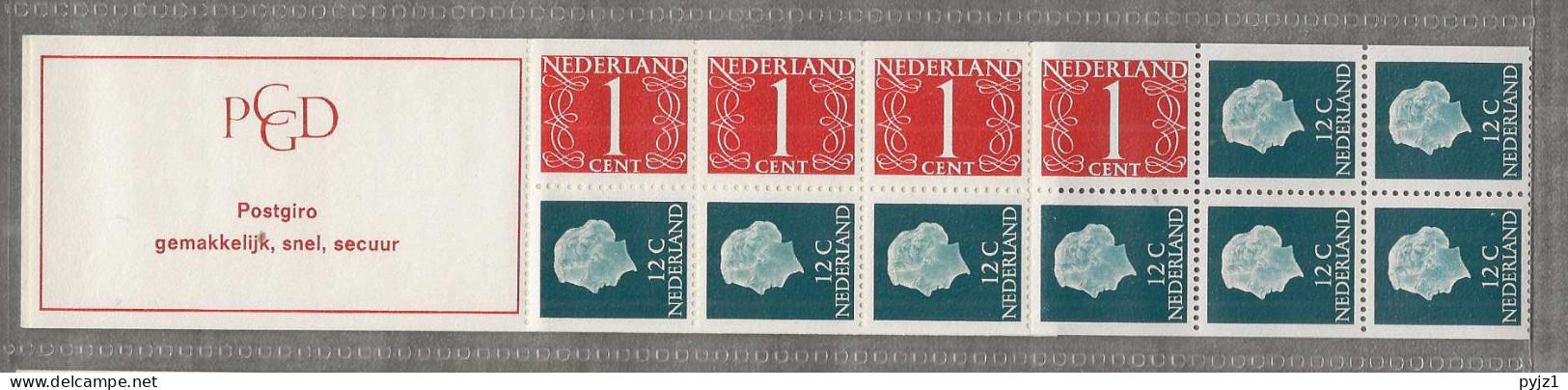1969 MNH Nederland NVPH PB 8b - Markenheftchen Und Rollen