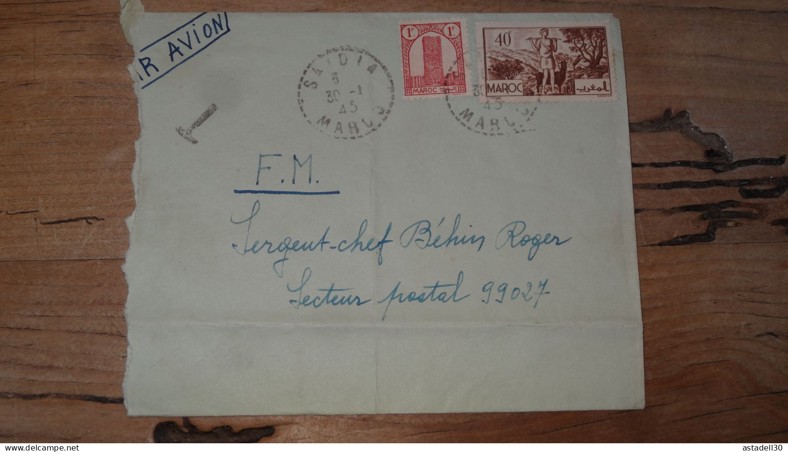 Enveloppe MAROC, Saidia - 1945 ............ Boite1 .............. 240424-266 - Briefe U. Dokumente