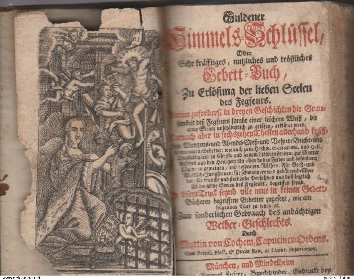 Livre - Goldener Himmel Schlussel Zu Erlösung Der Lieben Seelen Des Fegfeuers - Livre De Prière En Allemand - Old Books