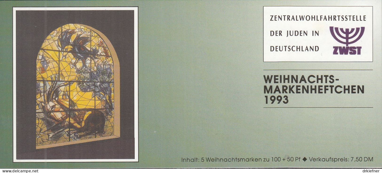 BRD ZWJ-MH 26, Postfrisch **, Privates Markenheftchen Der Wohlfahrt Der Juden, Mit 5x 1708, Weihnachten, 1993 - Other & Unclassified