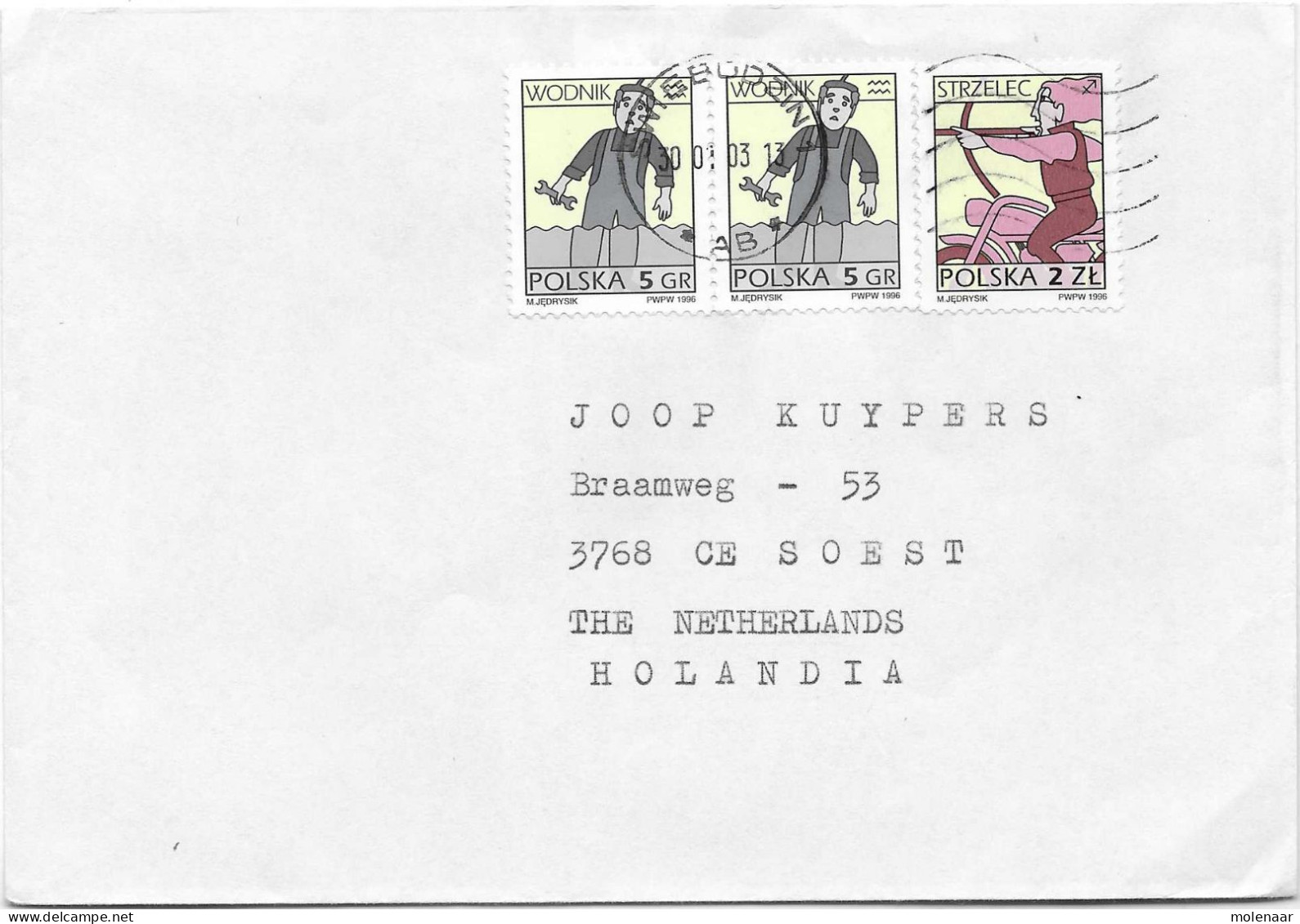 Postzegels > Europa > Polen > 1944-.... Republiek > 2001-10 > Brief Met 3 Postzegels (17136) - Cartas & Documentos