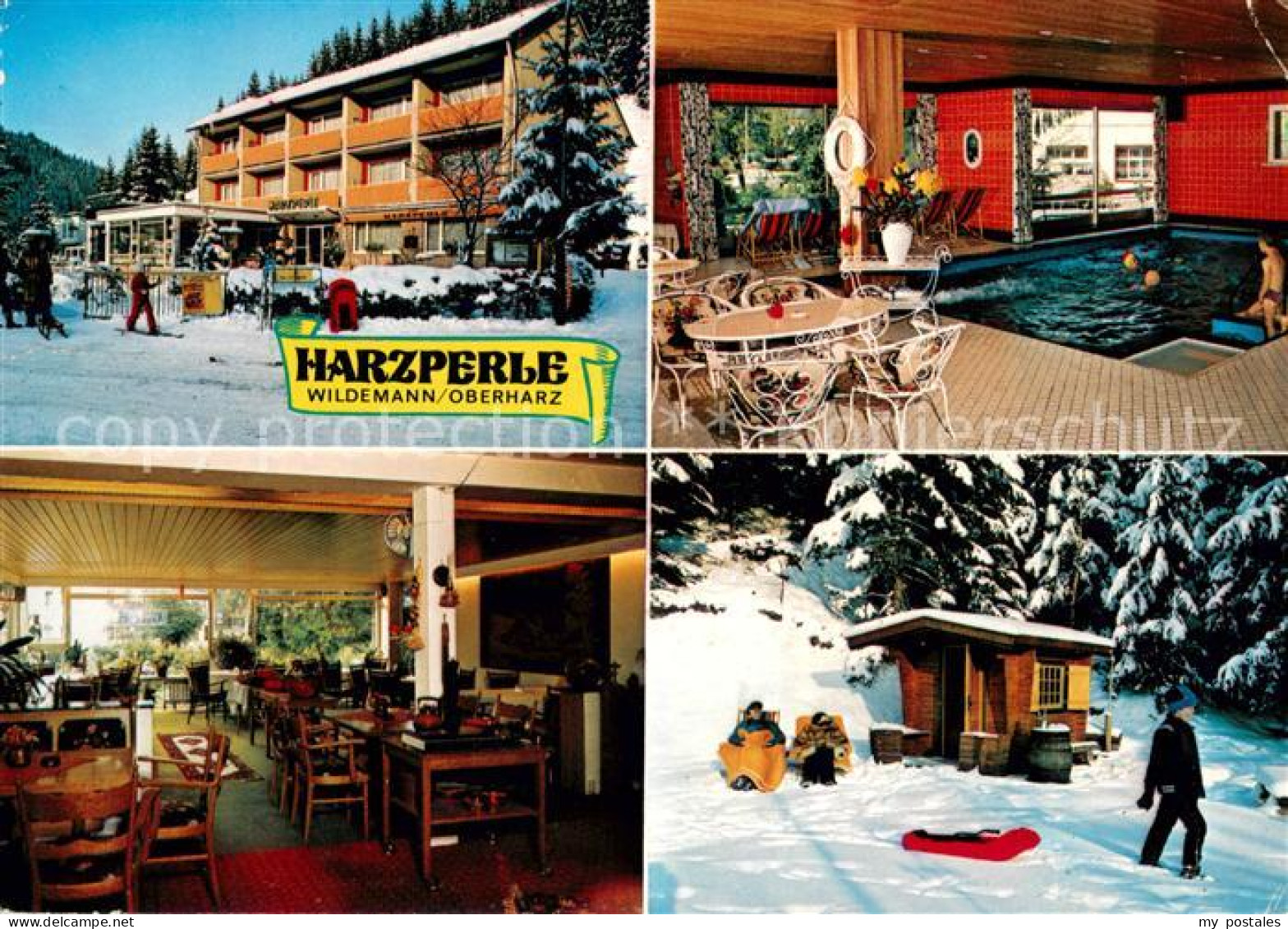 73636623 Wildemann Hotel Pension Harzperle Hallenbad Gastraum Skipiste Wildemann - Wildemann