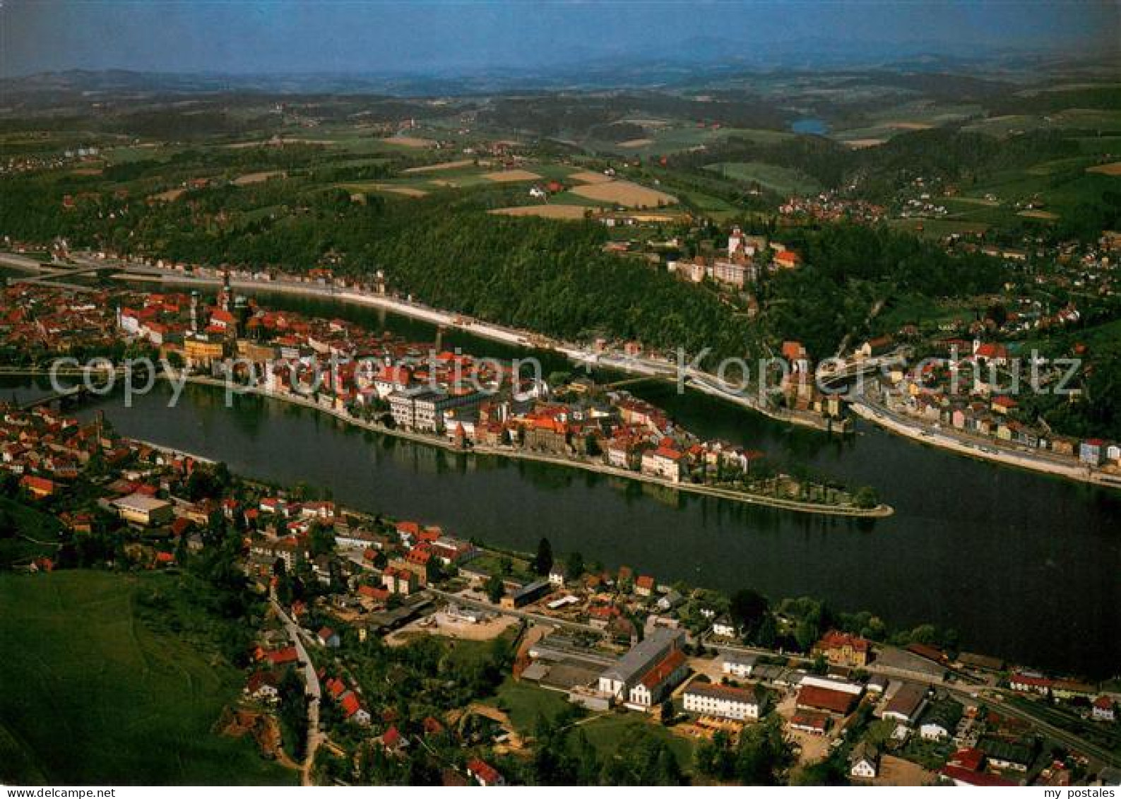 73636620 Passau Fliegeraufnahme Am Zusammenfluss Von Donau Inn Und Ilz Passau - Passau