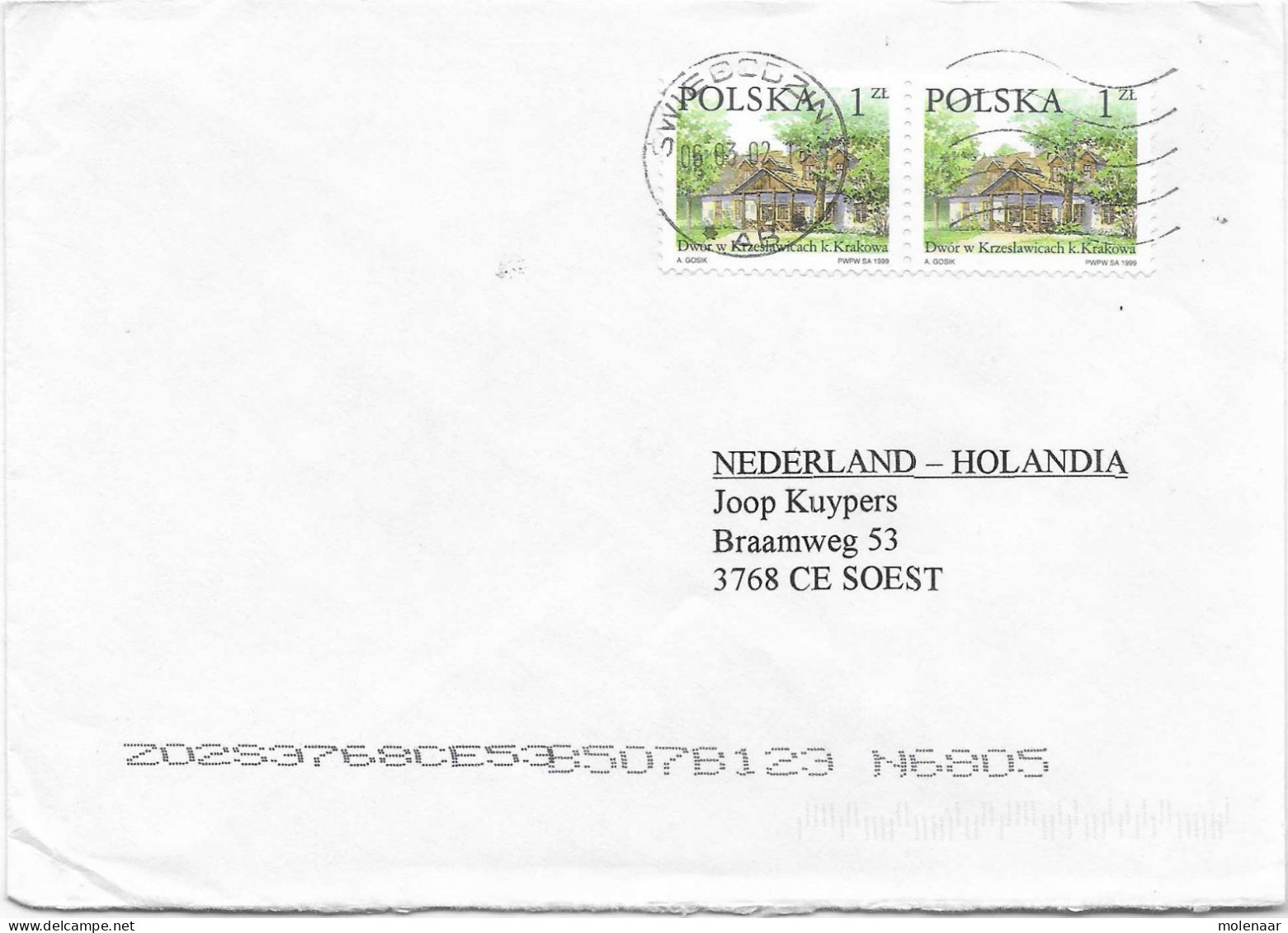 Postzegels > Europa > Polen > 1944-.... Republiek > 2001-10 > Brief Met 2 Postzegels (17137) - Lettres & Documents