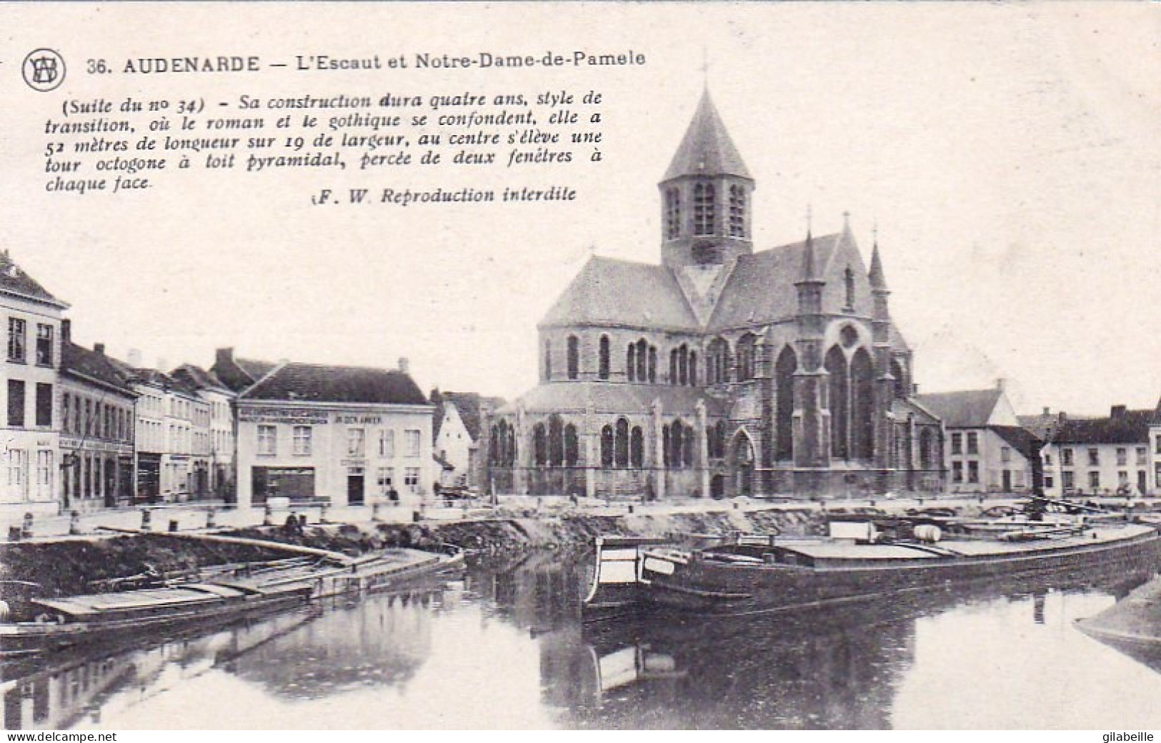 Oudenaarde - Audenarde -  L'Escaut Et Notre Dame De Pamele - Péniche - Oudenaarde