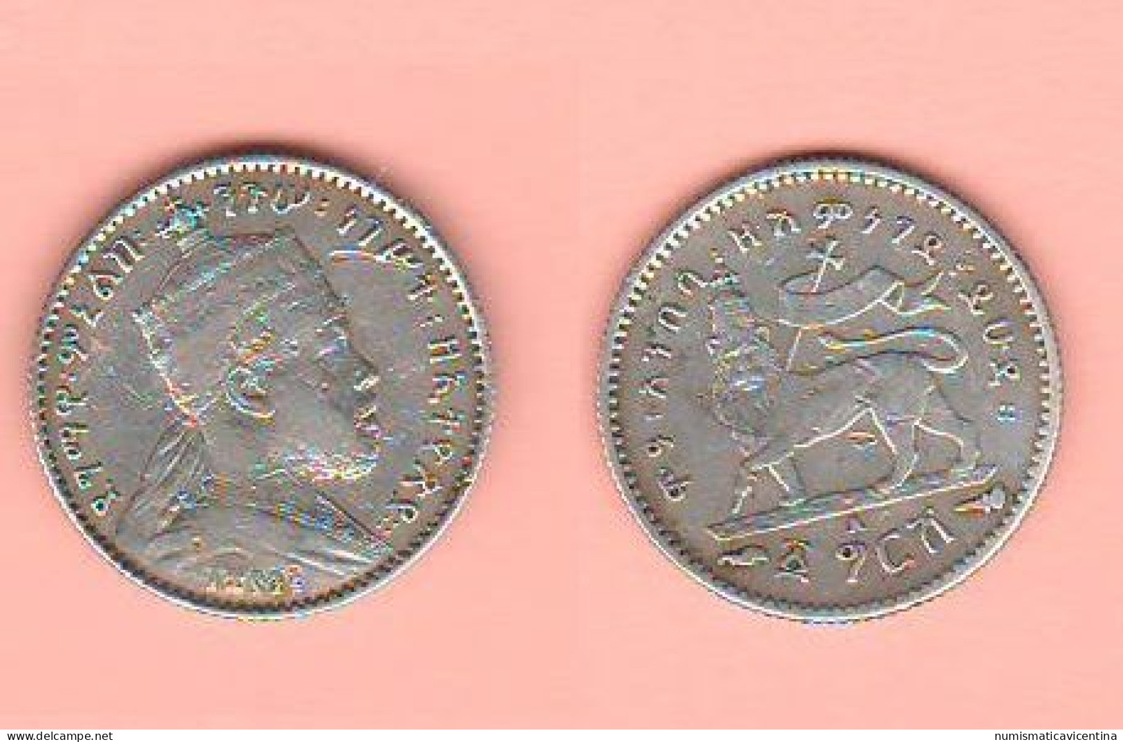 Etiopia 1 Ghersh 189... Menelik II° Ethiopie Silver Coin Ethiopia  C 9 - Ethiopië