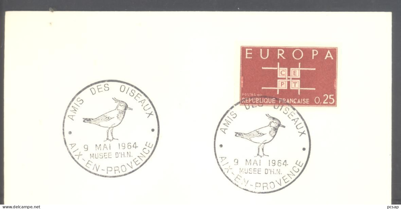 AIX-EN-PROVENCE (Amis Des Oiseaux 9 Mai 1964 Musée D'H.N.) (sur Enveloppe Entière) - Matasellos Conmemorativos