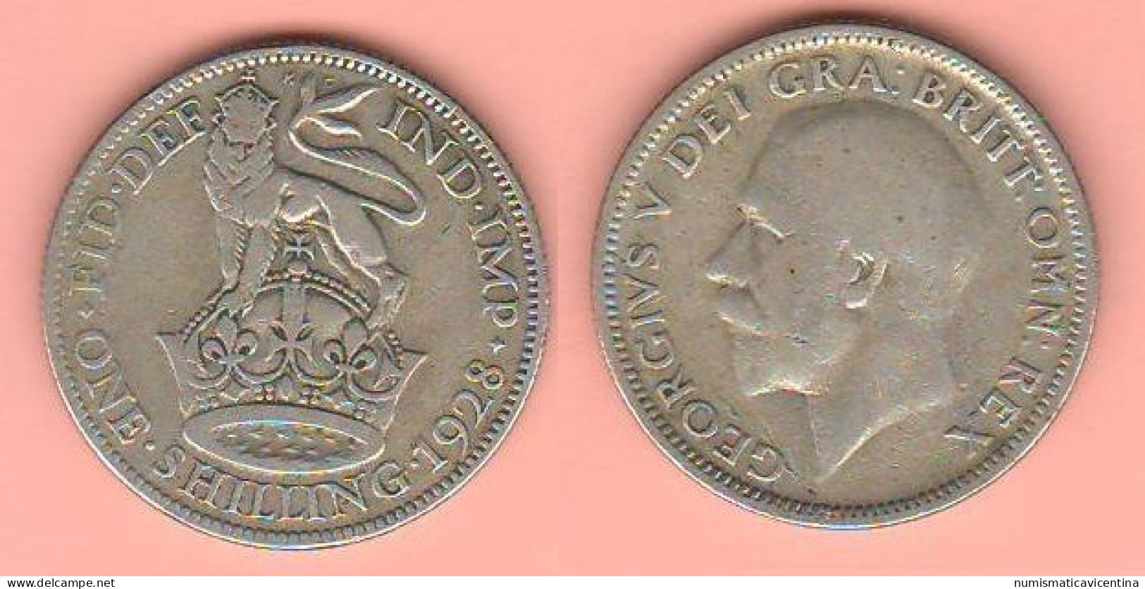 Great Britain One Shilling 1928 Silver Coin King Georgius V° Inghilterra - I. 1 Shilling
