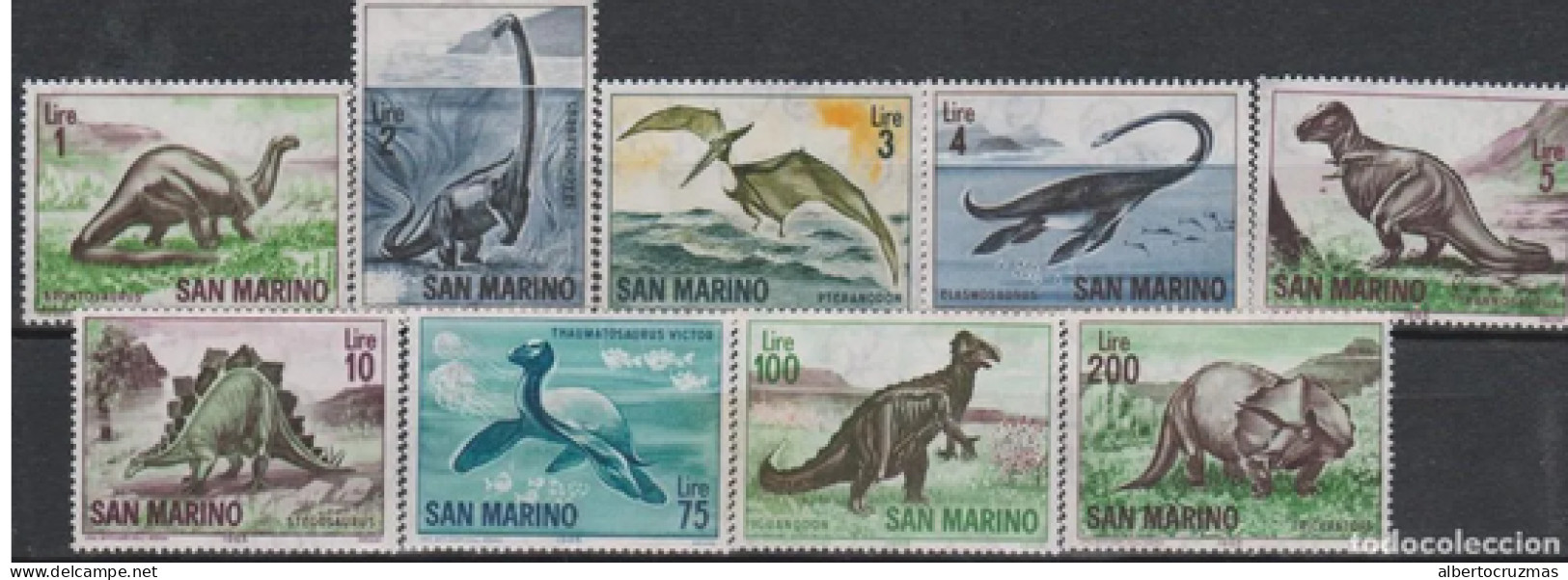 San Marino  SELLOS  Dinosaurios  Yvert 645/3 Serie Completa   Año 1965 Sellos Nuevos *** - Neufs
