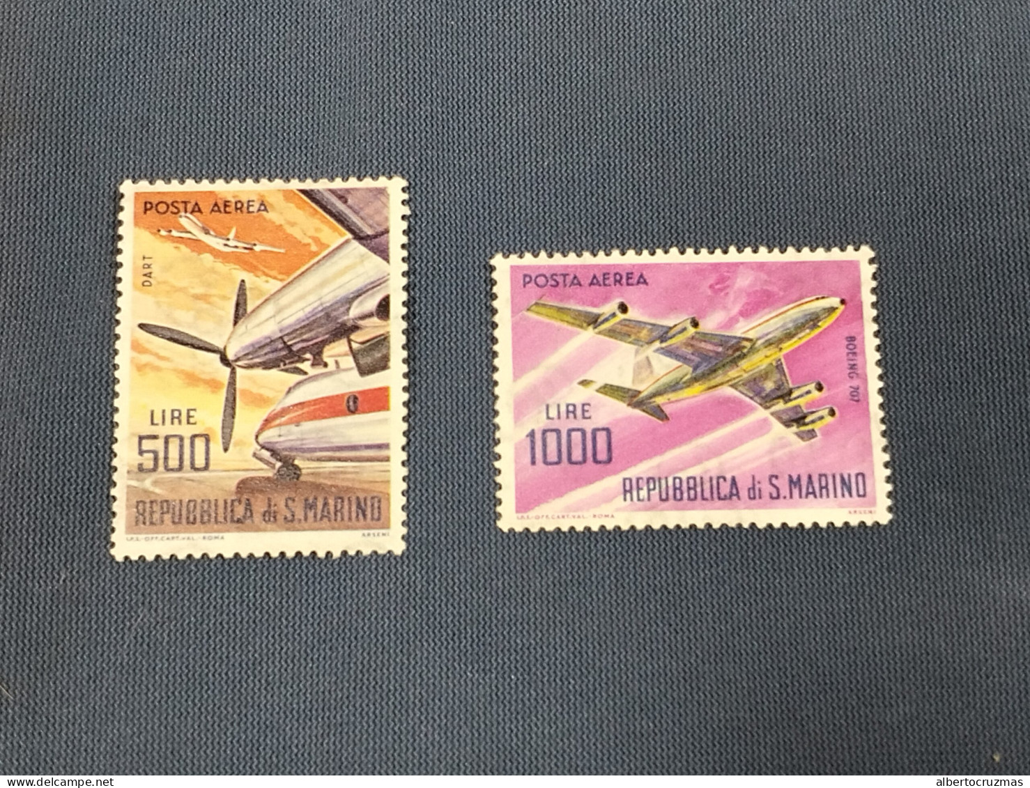 San Marino  SELLOS  Aviones Comerciales  Yvert 128/9 Aereo  Serie Completa      Sellos Nuevos *** - Unused Stamps