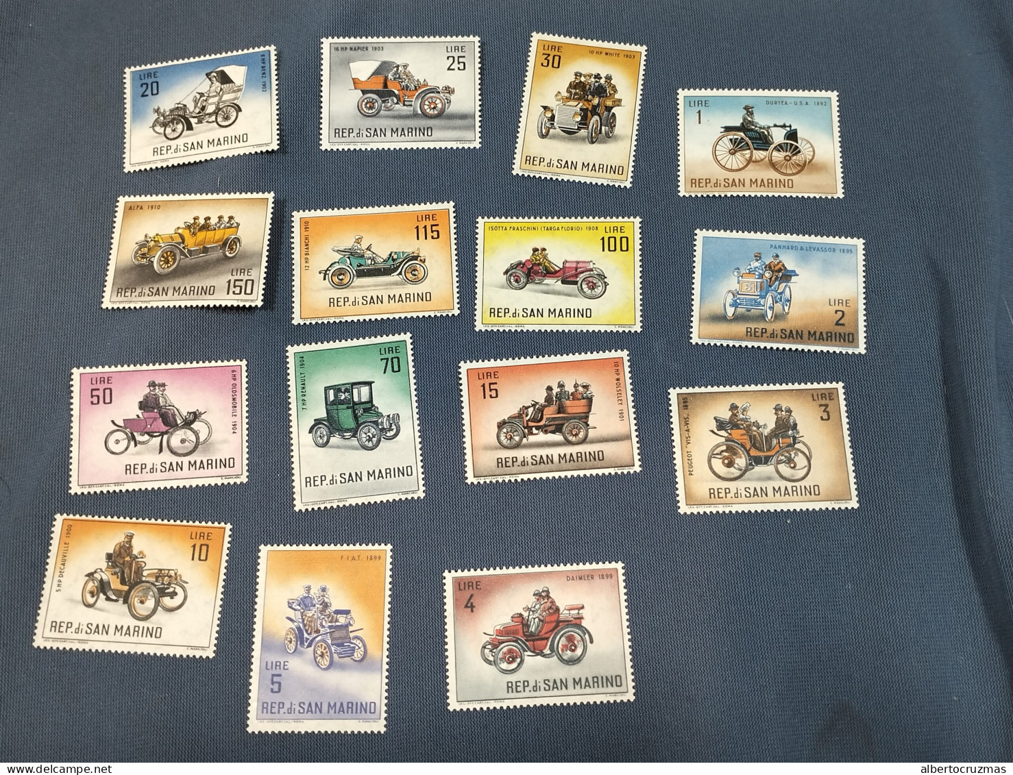 San Marino  SELLOS  Historia De Coches Clasicos    Yvert 527/1  Serie Completa   Año 1962  Sellos Nuevos *** - Unused Stamps