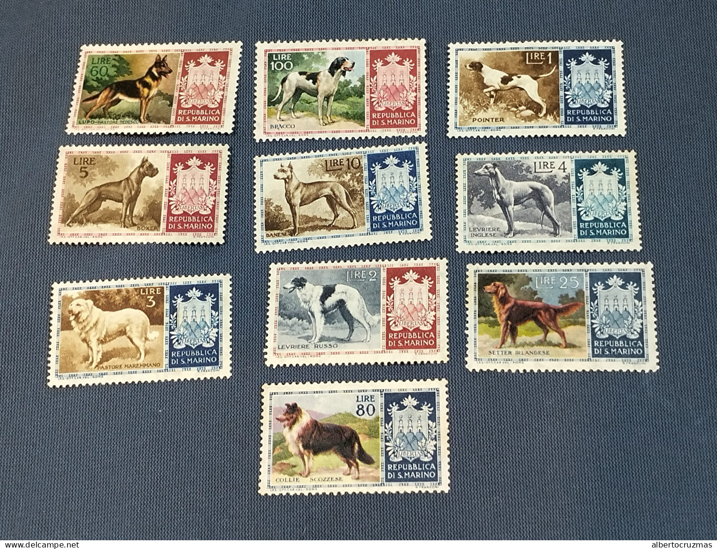 San Marino  SELLOS  Perros Yvert 413/2  Serie Completa   Año 1956 Hb  Sellos Usados - Unused Stamps