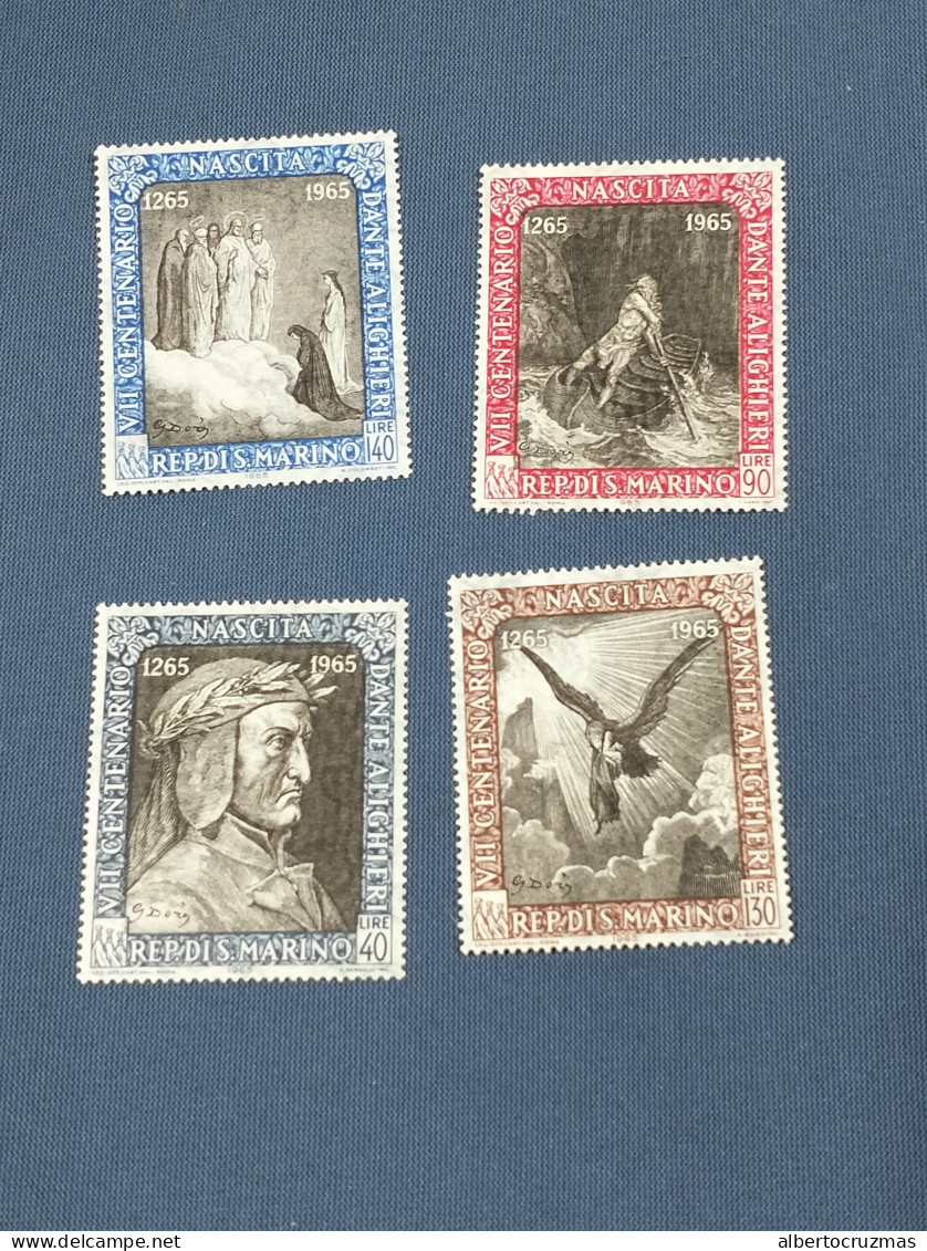 San Marino  SELLOS  Dante  Alighieri   Yvert 655/8  Serie Completa   Año 1965 Hb  Sellos Nuevos *** - Unused Stamps