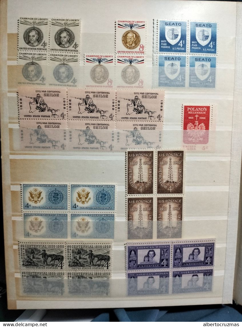 Estados Unidos Lote Sellos Resto colección Clasificador sellos nuevos ***MNH 95% / *MNG  5%