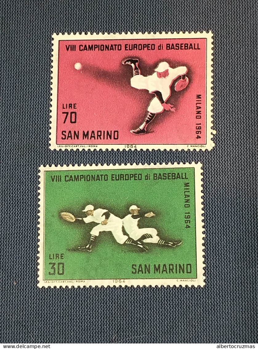 San Marino  SELLOS  Beisbol   Yvert 637/8  Serie Completa   Año 1964 Hb  Sellos Nuevos *** - Ongebruikt