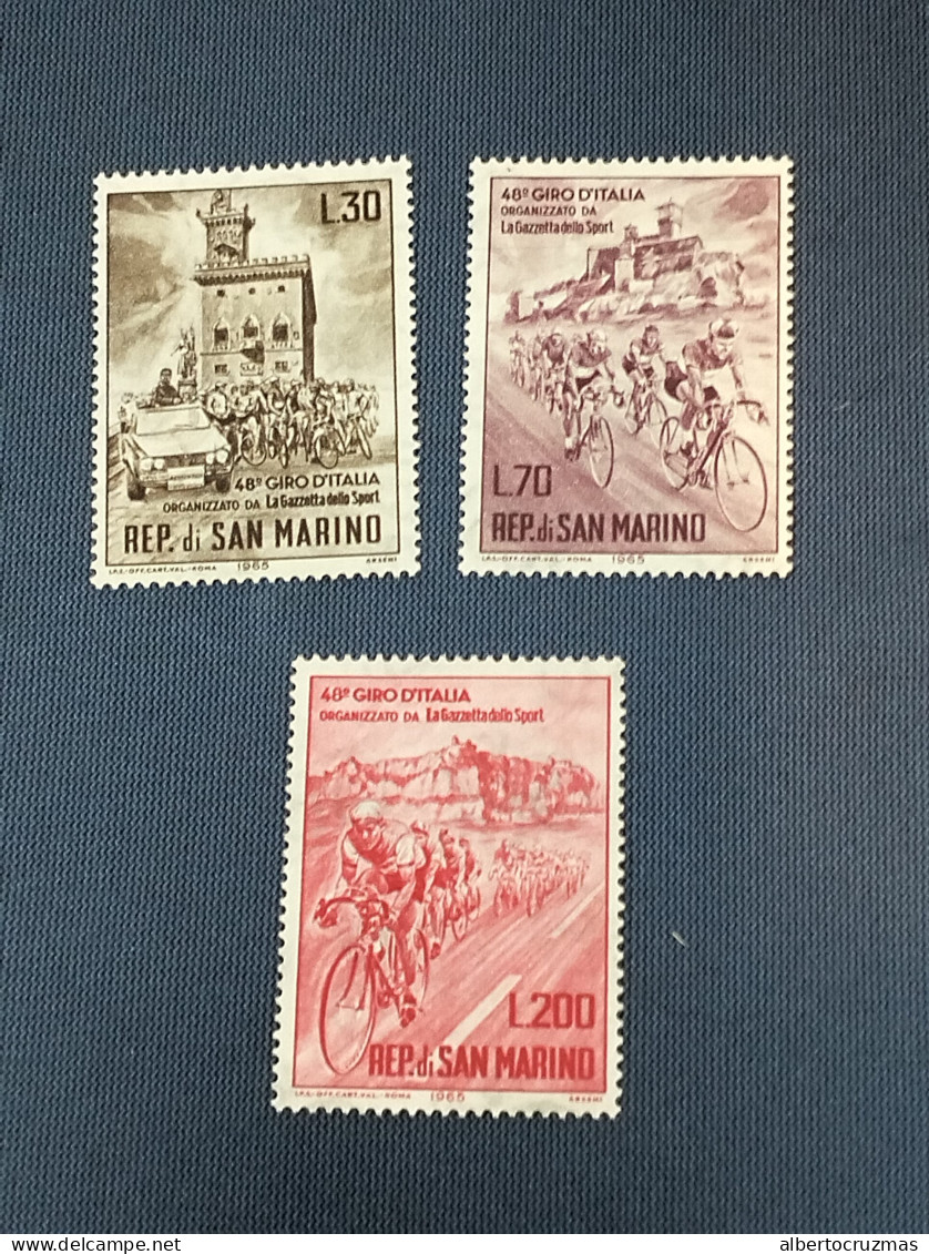 San Marino  SELLOS Ciclismo  Giro Italia  Yvert 642/4  Serie Completa   Año 1965 Hb  Sellos Nuevos *** - Ongebruikt