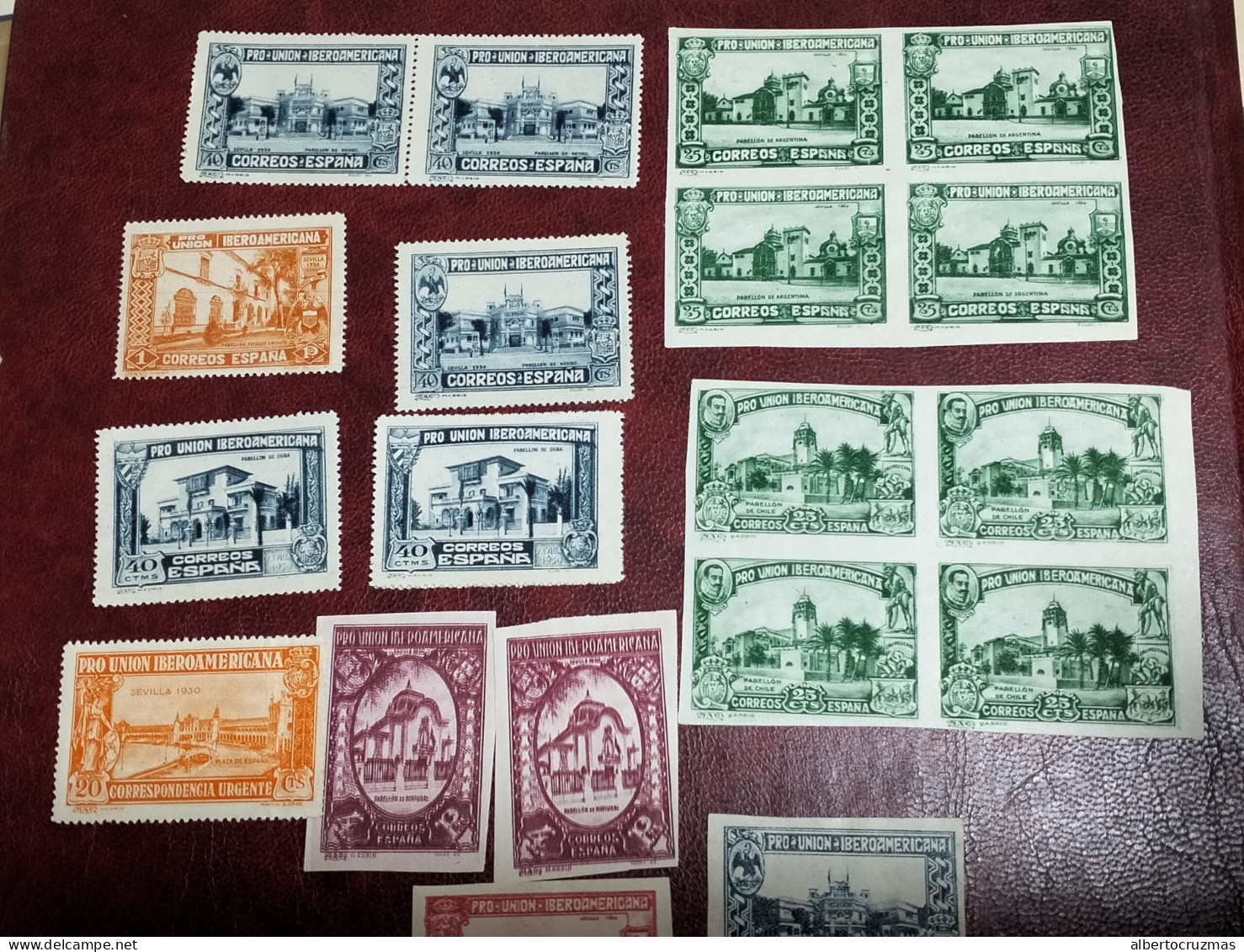 España Lote 26 SELLOS Serie Iberoamerica   SELLOS Sin Dentar O Variedades Año 1940 Sellos Nuevos*/usados MNG - Gebraucht