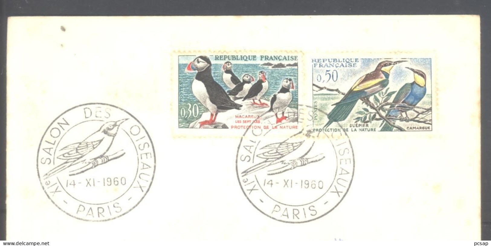 PARIS (XIè Salon Des Oiseaux 14-XI-1960) (sur Enveloppe Entière) - Gedenkstempel